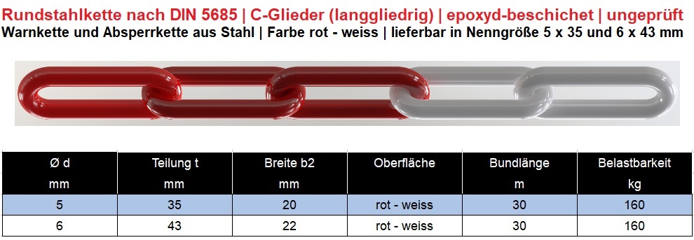 Absperrkette rot weiss