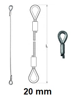 Stahldrahtseil mit Kauschen 20 mm Durchmesser