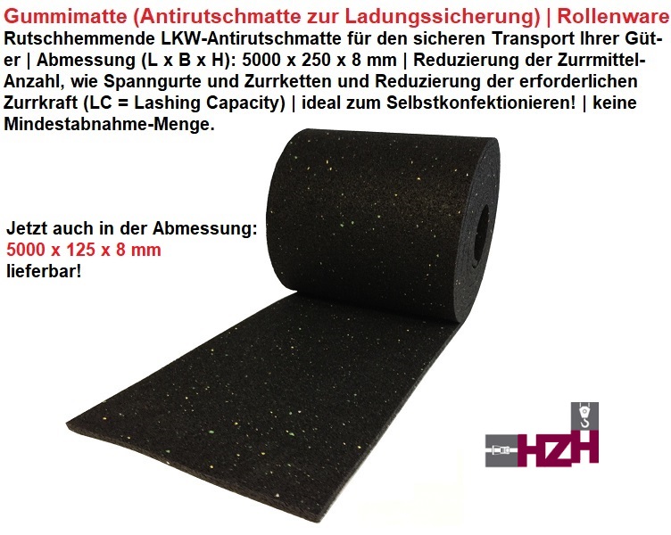 Antirutschmatten-Rollenware, 5.000 x 250 x 8 mm, 5.000 x 125 x 8 mm