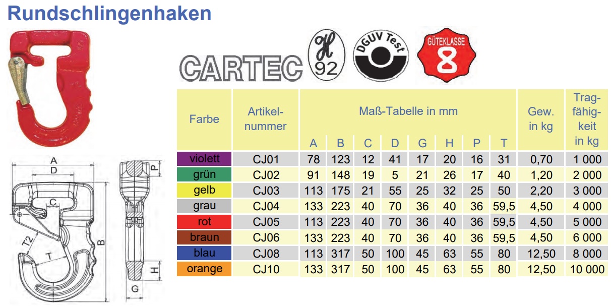 Anschweißhaken 5t Lasthaken GK8