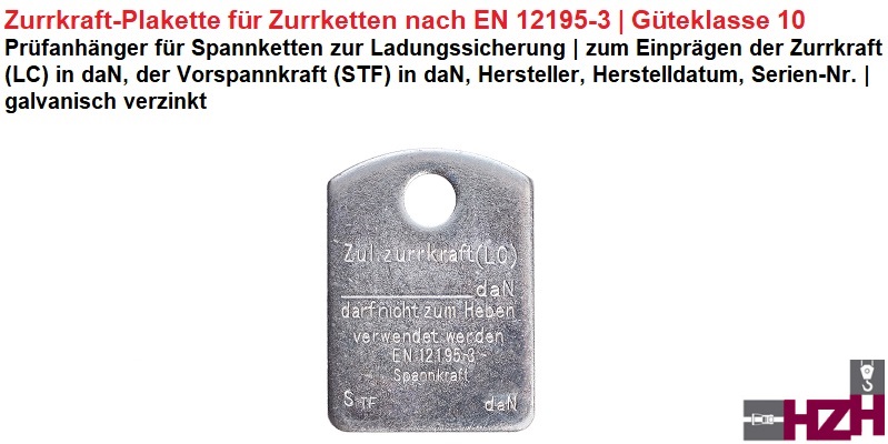 Zurrkraft-Anhänger für Zurrketten Güteklasse 10
