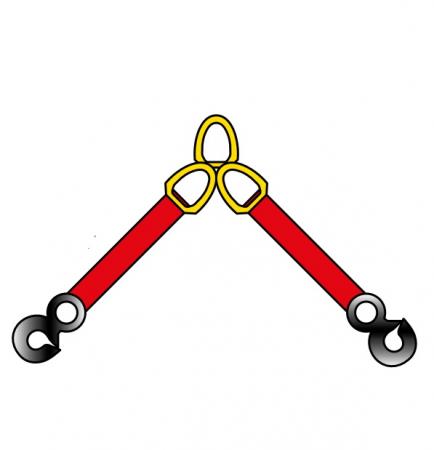 2-Strang-Hebebandgehänge | EN 1492-1 | WLL 1.400 kg/1.000 kg | lila