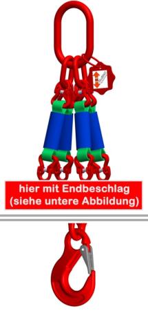 4-Strang-Rundschlingengehänge | WLL 4.200 kg/3.000 kg | grün