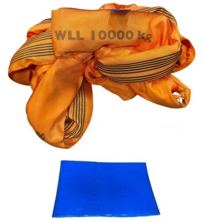 Einfachmantel-Rundschlinge | WLL 10 Tonnen | mit PVC-Schutzschlauch
