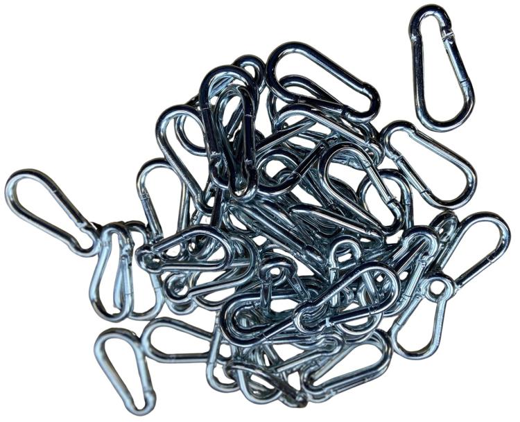 Karabinerhaken-TOP-PREIS-SET | Form C | 100 x 10 mm | 50 Stück | galv. verzinkt