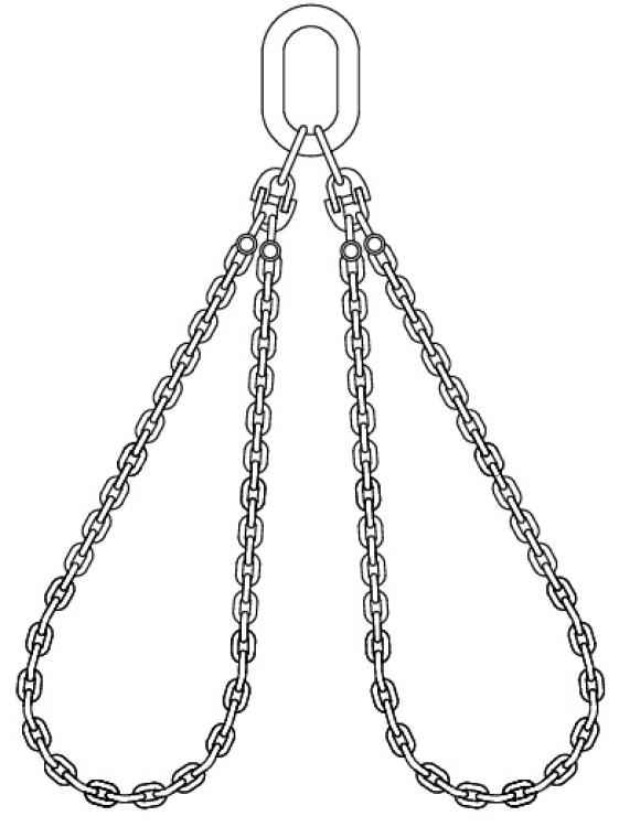 Kranzkette mit Aufhängering | 2-Strang | GK 8 | 7 mm | WLL 2.550/1.800  kg