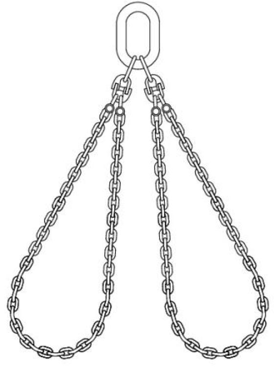 Kranzkette mit Aufhängering | 2-Strang | GK 8 | 16 mm | WLL 13.600/9.600  kg