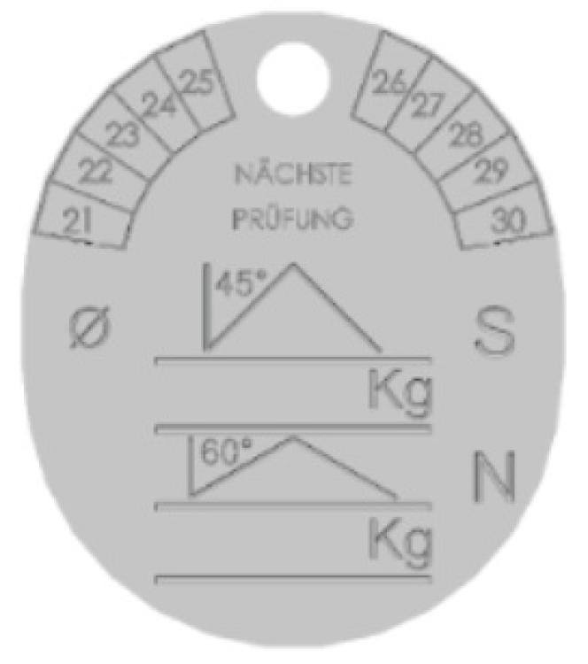 Oval-Plakette für Seile