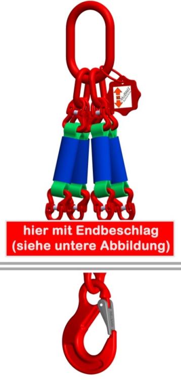 4-Strang-Rundschlingengehänge | WLL 8.400 kg/6.000 kg | grau