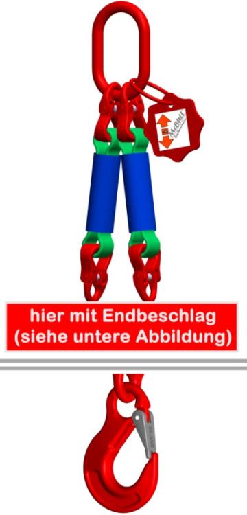 2-Strang-Rundschlingengehänge | WLL 2.800 kg/2.000 kg | grün