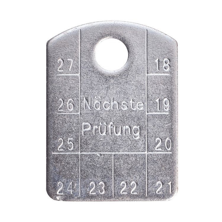 UVV Plakette mit Jahreszahlen