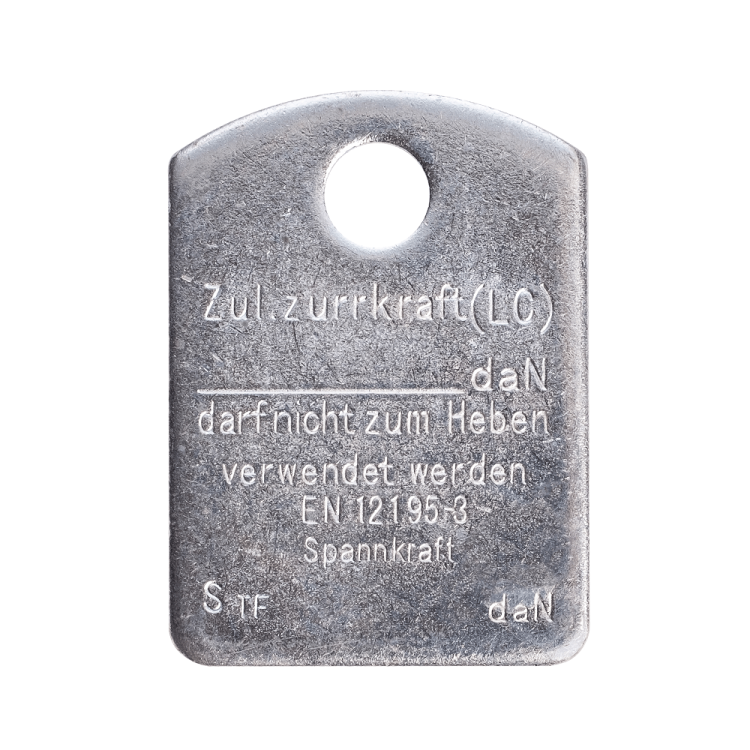 Plakette für Zurrketten