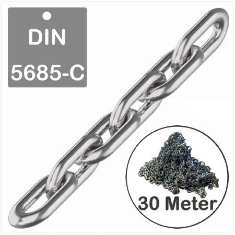DIN 5685 - C | 7 * 49 mm (langgliedrig) | galv. verzinkt (Bundware)