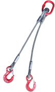 Drahtseil-Gehänge | 2-Str. | Ösenhaken + Sicherung | WLL 3.850/2.700 kg