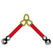 2-Strang-Hebebandgehänge | EN 1492-1 | WLL 5.600 kg/4.000 kg | grau