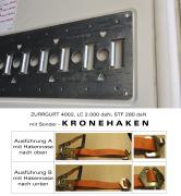Zurrgurt für Kronen-Schiene (Kronen-Haken)