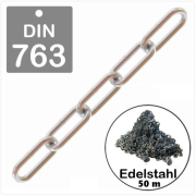 DIN 763 | 13 * 82 mm (langgliedrig) | Edelstahl  (Bundware 50 m)